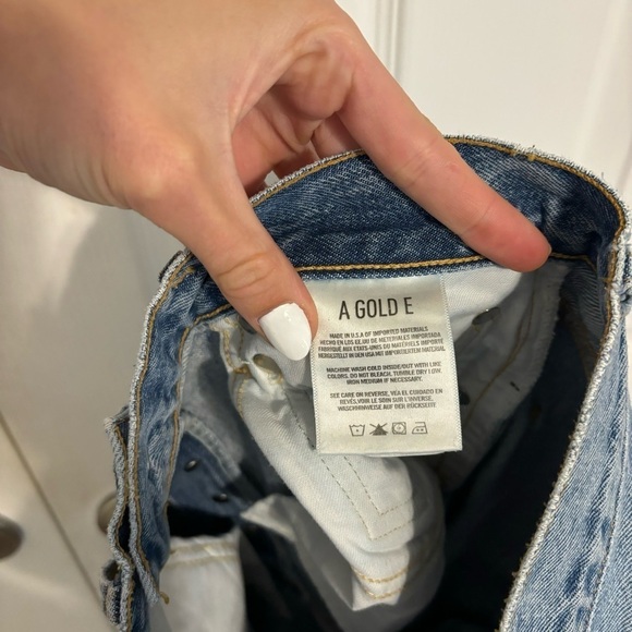Agolde 90'S Mid Rise Straight Jeans Distressed - Picture 7 of 10
